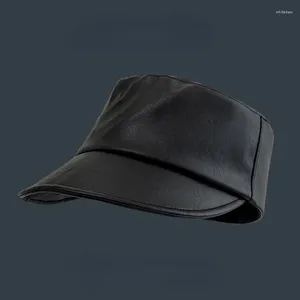 Бейсбольные кепки, модная черная рыцарская шляпа, женская бейсболка из искусственной кожи, регулируемые уличные плоские шапки для мужчин и женщин, осень-зима 2023 г.