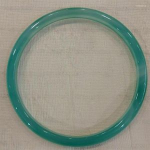 Bileklik 1pcs Natural 54-55mm Çin Yeşil El Oyma Yeşim Jadeite Bilezik Trum22205J