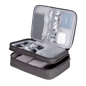 LENTION Travel Электронный органайзер-сумка для электронных аксессуаров, водонепроницаемый, устойчивый к царапинам, ударопрочный, двухслойный небольшой чехол для зарядного устройства, телефона, шнура