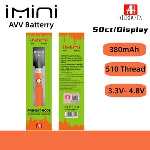 Tip C USB Geçiş Öncesi Pil Pil 380mAH Ekran ambalaj değişken voltajı 510 atomizerler için iplik vape pil kartuşlar toptan vape kalem pili