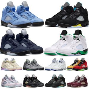 5s Black Cat da maschi da basket Scarpe da basket 5S Aqua UNC Raging Bull Sail Black Metallic Racer Blue Fire Sneakers Red Sneakers with Box