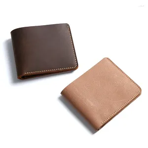 Кошельки мужские из натуральной кожи в стиле ретро короткий мужской кошелек дизайнерский кошелек высокого качества товары ручной работы цены в долларах