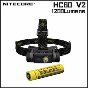 Уличные гаджеты Налобный фонарь HC60 V2, 1200 люмен, перезаряжаемый, использует светодиодный источник света P9 с аккумулятором 3400 мАч 231018