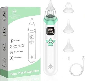Nasal Aspirators# Baby Electric Nasal Aspirator Rechargeable With 3 Silicone Tips Safe Nose Sucker With Music And Light For Baby Nurse 231019