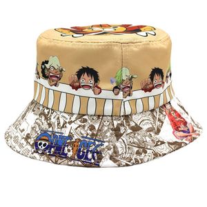 Japon anime baskılı balıkçı şapkası yaz 31 stil karikatür açık panama kapakları kızlar için erkekler gençler anime erkek kadın balıkçı şapkaları sunhat