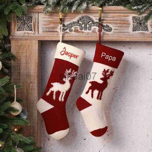 Noel Dekorasyonları Örme Noel Dekoratif Çoraplar Kişiselleştirilmiş İsim İşlemeli Noel Hediye Envanteri Yeni Yıl Hediye Aile Envanteri X1019