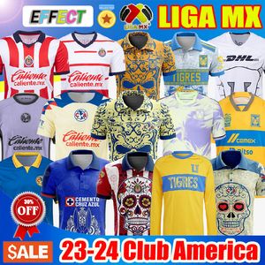 23 24 Club America Camisas de Futebol 2023 2024 Atlas NAUL Tigres Chivas Guadalajara Xolos Tijuana Cruz Azul Casa UNAM Camisas de Futebol