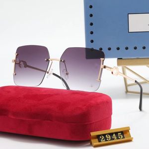 Модельерские солнцезащитные очки без оправы с градиентными линзами, женские солнцезащитные очки с металлическими дужками UV400, женские очки оптом