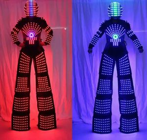 Светодиодный светящийся костюм робота Дэвида Гетты, костюм робота с подсветкой Kryoman, роботизированные ходули, одежда, светящиеся костюмы