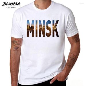 Erkekler tişörtleri Blwhsa Minsk City Baskı Erkekler Gömlek Yaz Günlük Kısa Kollu Marka Tasarım T-Shirts Belarus Beyaz Giysiler