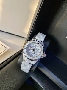 H0968роскошные дизайнерские наручные часы из керамики Женские бриллиантовые кварцевые часы Женские 33 мм Мужские водонепроницаемые наручные часы 38 мм благородный подарок relogio J12