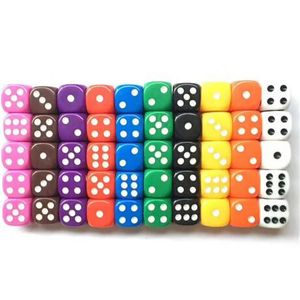 Outdoor Games Activities 10Pcs High Quality 16mm Multi Color Six Sided Spot D6 Playing Dice Set Opaque For Bar Pub Club Party Board Game 231020