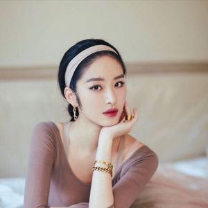Fashion Nude Letter Elastic Headband Women Elastic Double Hairband Crossing Oblique Strap 3 Colors With Tag