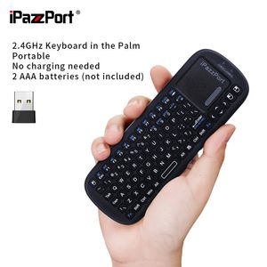 Klavyeler Ipazzport 2 4G Mini Kablosuz Klavye ile Dokunmatik Padon Fare Combo Tablet Dizüstü Bilgisayar Dizüstü Bilgisayarında Taşınabilir Taşınabilir Dizüstü Bilgisayar Android TV Kutusu PC 231019