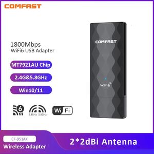 Wi Fi Finders CF 951AX WiFi 6 USB -адаптер 1800 Мбит / с высокой скорости USB3 0 Поддержка беспроводной сетевой карты OFDMA WPA3 для настольного ноутбука WIN10 11 231019