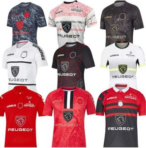 2023 2024 Toulouse Rugby Jersey Maillot Stade Francais Paris Birliği Toulouser Evden uzakta Perpignan Ernest Walon Isınma Gömlek Boyutu S-5XL Rugby Jersey