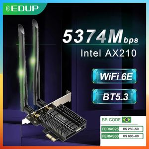 Wi fi finders lup wifi6e intel ax210 pcie wifi adaptörü 5374Mbps Bluetooth5 3 Ağ Kartı 2 4G 5G 6GHz PCI Express 802 11AX MU MIMO 231019