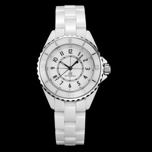 Классические элегантные дизайнерские часы, женские модные простые часы 33 мм 38 мм, керамика, женские черные, белые, наручные часы J12