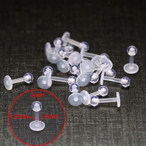 Stud 1000 PCS Atacado Transparente Lip Anéis Labret Ear Studs Brincos Sobrancelha Barriga Umbigo Anéis Acrílico Invisível Piercing Jóias 231020