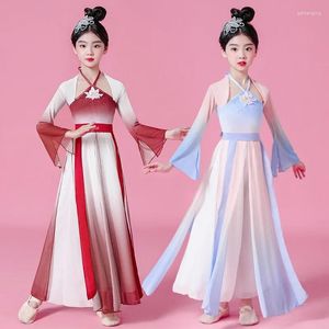 Sahne Giyim Çocuklar Klasik Dans Performans Giysileri Zarif Uygulama Vücut Cazibesi Çin Antik
