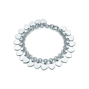 Charme pulseiras famosas 100% 925 prata esterlina marcas de designer clássico charme diy pulseira multi coração etiqueta handwear
