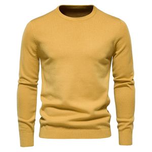 Men's Sweaters 2024: Warm Winter O-Neck Pullover, Slim Fit Solid Color Long Sleeve Knitted Sweaters for Men