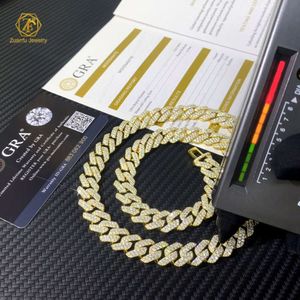 925 Sterling Silver Moissanite Cuban Chain Factory Price Bling Hip Hop Jewelry Iced Out Vvs Moissanite Cuban Link Chain