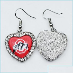 Charms Us NCAA Futbol Üniversitesi Takımı Ohio State Buckeyes Dangle Charm DIY Küpeler Bilezik Bangles Düğmeleri SP Jewelshop DH5Z9