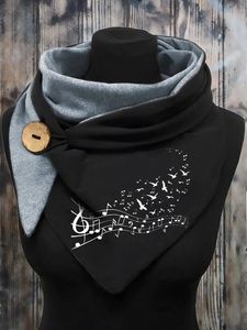 Шарфы Ветрозащитный теплый музыкальный шарф с символом осень-зима треугольный шарф для женщин 231021