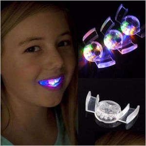 Led Rave Toy Glow Tooth Funny Led Light Kids Children Light-Up Toys Flashing Flash Brace Mouth Guard Piece Party Supplies Gift Toys Gi Dhlln
