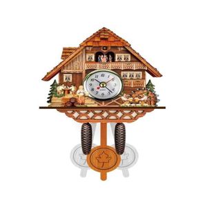 Relógios de parede Antigo Relógio de Madeira Cuckoo Pássaro Tempo Bell Swing Alarm Watch Decoração de Casa H09393645 Drop Delivery Garden Decor DHSDC