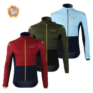 Cycling Jackets GORE Wear Winter Wool Jacket Men Cycles Clothes Thermal Fleece Long Sleeve Shirt Maillot Ciclismo Mountain Bike Clothing 231020