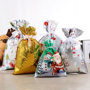 Noel Hediye Çantaları Noel Baba Sarma Çantaları Yeni Yıl için Neşeli Süslemeler Plastik Halat Sargısı Sarma POUCH X-MAS FESTİVALİ Şeker Şeker Atıştırmalık