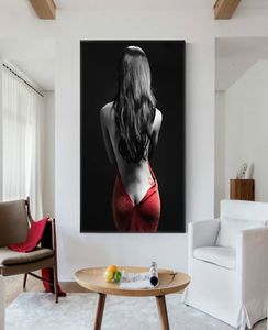 Modern yarım çıplak kadın posterler ve baskılar duvar sanatı tuval boyama seksi çıplak resimler oturma odası ev dekor yok1302361