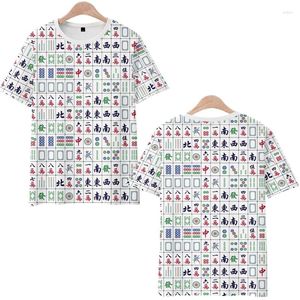 Erkek Tişörtleri Çin Mahjong 3D Baskı Gömlek Kadınlar Erkek Yaz Moda O yakalı Kısa Kollu Komik Tişört Grafik Tees Street Giyim Harajuku