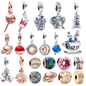 925 STERLING Gümüş Fit Pandora Charms Bilezik Boncuklar Cazibe Orijinal Minie Kolye 100. Sarkık Galaxy Boncuk