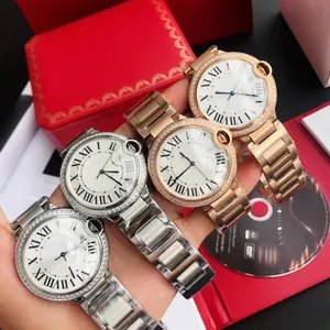 İzle Erkek İzle Hareket Saatleri Elmas Kapalı İşleme Boyutu 42mm AAA Balon Paslanmaz Çelik Kayışı Klasik Moda Su Geçirmez Sevgililer Günü Hediye Etiketi