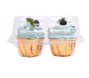 Fabrika 2 Bölme Cupcake Contaer - Derin Cupcakes Taşıyıcı Tutucu Kutusu BPA Ücretsiz Açık Plastik Kılıf istiflenebilir SN6276