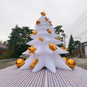 Dev Beyaz Şişirilebilir Noel Ağacı Hava Darbe Şişirilebilir Santa Ağacı Led Işıklar Partisi Xmas Dekorasyon Etkinliği Reklamcılık