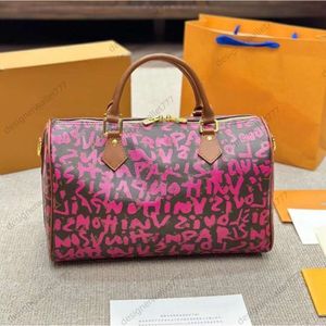 10A Borsa di design da uomo da donna graffiti keepall 35 borsone di marca di lusso modello di tela fiori borsa da viaggio borsa da viaggio per aeroporto all'aperto di alta qualità