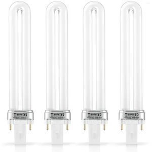 Secadores de unhas 4 pcs 9W em forma de u 365nm lâmpada UV lâmpada tubo gel polonês substituição sal luz portátil tanque de água secador ugh