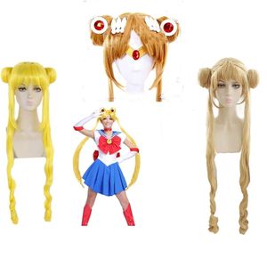 Anime Moon Tsukino USAGI WIG Meapwear Saçkop Kafa Bandı Klipler Dekorasyon Aksesuarları Cosplay Wig Kostümleri