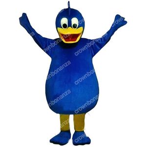 simpatici costumi della mascotte dell'anatra blu Costume da personaggio dei cartoni animati di Halloween Vestito da festa all'aperto di Natale Abbigliamento pubblicitario promozionale unisex