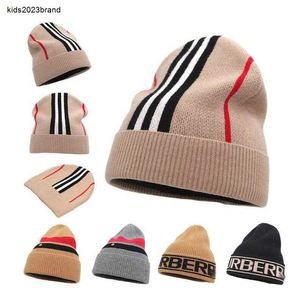 Kids Winter Knitted Hats, Warm Ear Protection Wool Baby Hat, Letter Printed Outdoor Caps for Boys and Girls