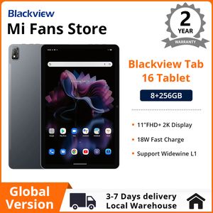 Оригинальный планшет Blackview Tab 16, глобальная версия, Android, 8 ГБ + 256 ГБ, 11 дюймов, 2K, FHD+, дисплей, 7680 мАч, аккумулятор, Widevine L1, Unisoc T616, планшетный ПК