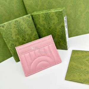 7A New Designer Card Holder Luxurys Credit Card Wallet High Quality Thread Leather Single Wallet Men Women Mini Purse Key Pocket Wallets Wholesale
