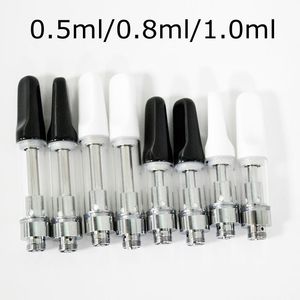 Cartucho de cerâmica 0,5ml 0,8ml 1,0ml Atomizador de 510 fios 2,0 mm de espessura Carrinhos de furos de óleo Caneta vazia TH205 Carrinhos Bandeja de espuma Embalagem Serviço OEM disponível