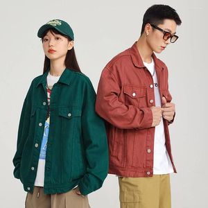 Erkek Ceketler Vintage Yıkanmış Denim Ceket Sonbahar Çift Düz Renk Üstü Erkekler ve Erkekler tarafından Giyilebilir 10 Molor