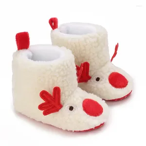 Bot sevimli bebek kızlar polar terlikleri yumuşak kayma önleyici geyik patik kış sıcak bebek çorapları beşik ayakkabılar