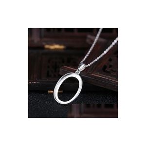 Kolye Kolyeleri İnce Sier 925 Sterling Kolye Yarı Montaj Oval Cabochon Amber Agate Opal Takı Ayarı Yok Kolye 280H Takı DHCXA